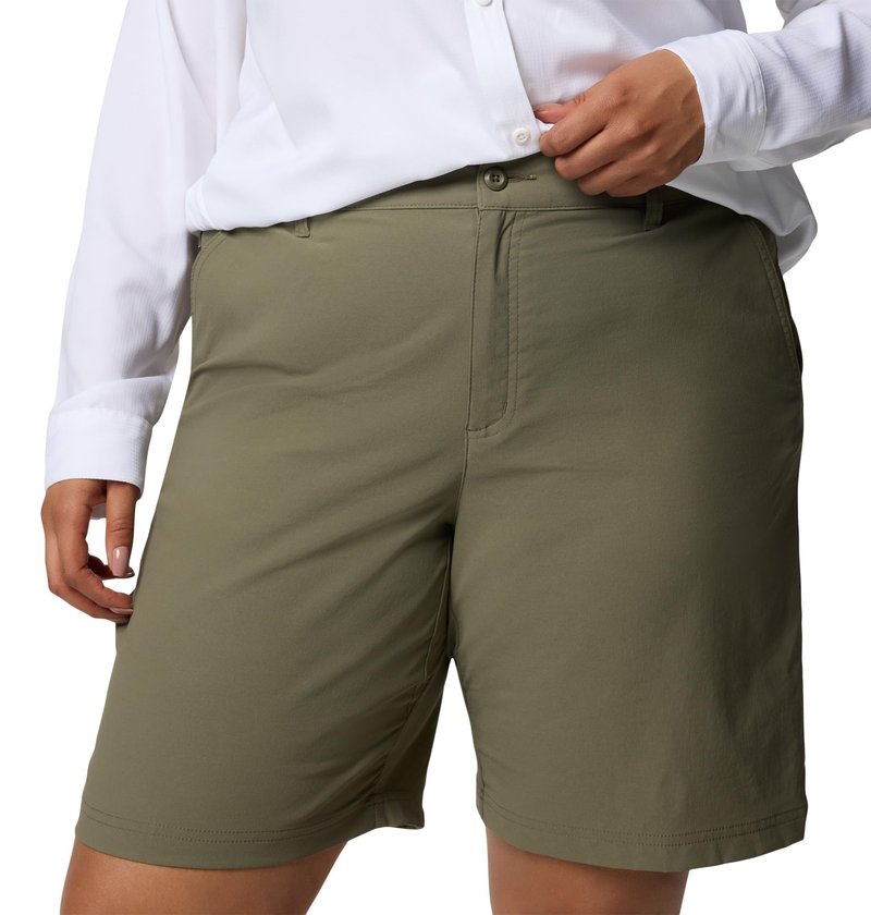 Columbia Women's Leslie Falls Long Short II, Stone Green, 16W x 9