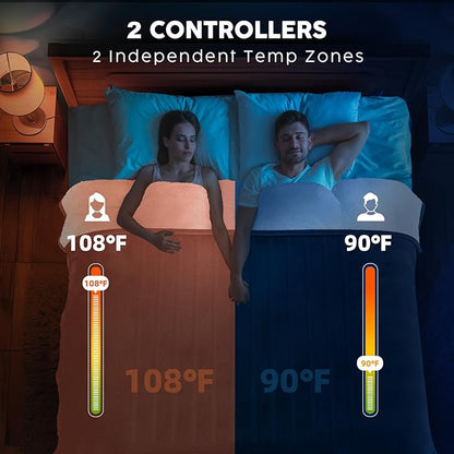 HYLEORY Heated Electric Blanket Queen 84"x90" Soft Fleece & Flannel with 5 Heating Levels & 10 Hours Timer Auto Shutt Off, ETL Certified, Washable，Heated Blanket for Body-Navy