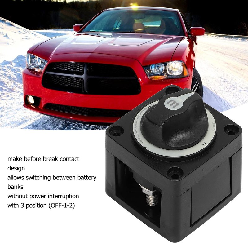 300A Battery Selector Switch, 3 Position Marine Battery Cut Off Switch with IP66, Heavy Duty for Boat RV Car Truck