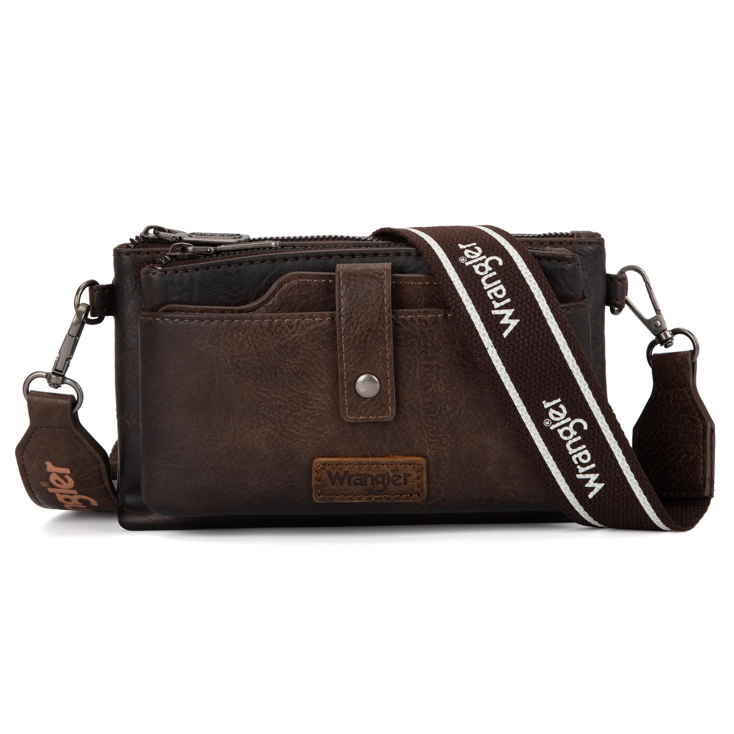 Wrangler Crossbody Purses for Women Multi-function Shoulder Bag Card Holder Small Purse Women's wallets with Double Zipper WG120-209CF