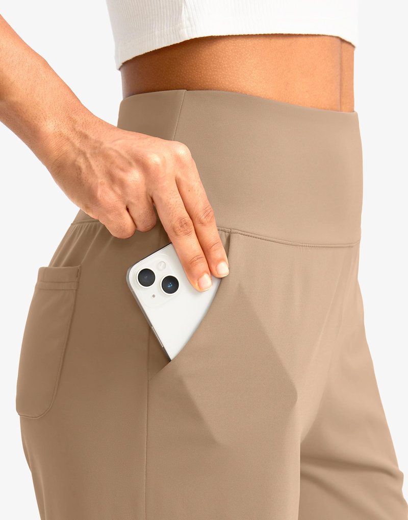 G Gradual Women's Bermuda Long Shorts with Pockets 7" High Waisted Knee Length Shorts for Women Walking Athletic Workout(Khaki-L7,3XL)