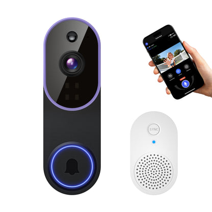 OrbiFira 1080P Video Doorbell Camera Wireless, Smart AI Human Detection, 2-Way Audio, Battery Powered, 2.4GHz WiFi, IR Night Vision, Indoor Outdoor, Motion Alert