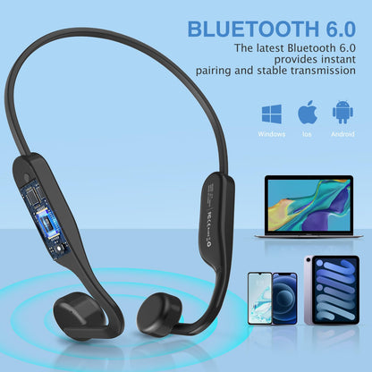 CHENSIVE Bone Conduction Headphones Bluetooth 6.0 Open Ear Headphones Wireless Headphones with Mic 10H Playtime Sports Earphones, IPX6 Waterproof Headset for Running,Cycling, Hiking, Driving