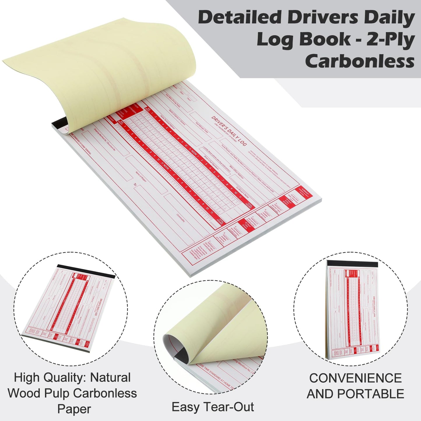 Weekgrat 20 Pack 2026 New Driver Daily Log Book 8.5" x 5.5" Log Book with Detailed Driver Vehicle Inspection Report Recap for Truck, 2-Ply Carbonless (Typical)
