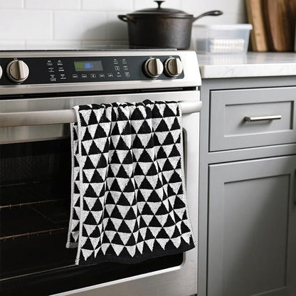 Black Hand Towels for Bathroom & Kitchen, 2 Pack Cotton Quick Dry Towels for