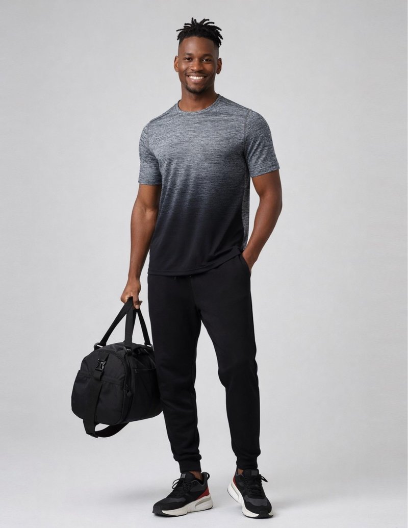 5 Pack Men’s Active Quick Dry Crew Neck T Shirts | Athletic Running Gym Workout Short Sleeve Tee Tops Bulk (Set 20, Large)