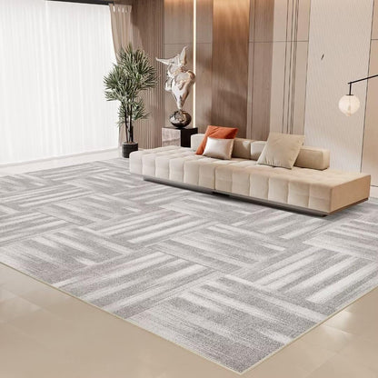 GEMBED Modern Area Rug - 5'x7' Machine Washable Rug for Bedroom Living Room, Soft Non Slip Non Shedding, Geometric Style Rugs for Home Decor, Nursery, Playroom, Teen Dorm, Grey