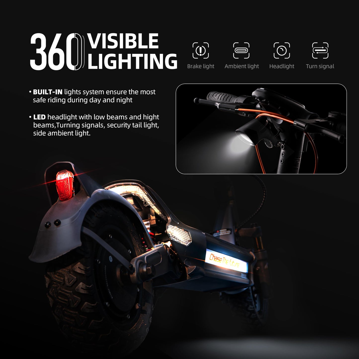 CUNFON Electric Scooter, Up to 31 MPH, 50 Mile Long Range, Dual Brake & Dual Suspension, 1600W Peak Motor, Off-Road Heavy Duty E-Scooter for Adults and Teens, 300+ lbs