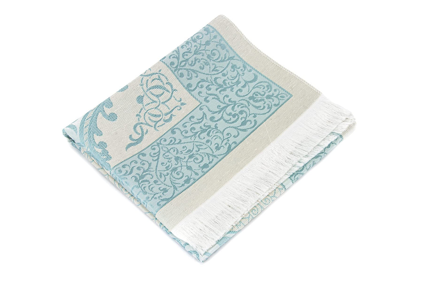 Muslim Prayer Rug and Prayer Beads with Elegant Gift Box | Janamaz | Sajadah | Soft Islamic Prayer Rug | Islamic Gifts Set | Prayer Carpet Mat, Taffeta Fabric, Blue