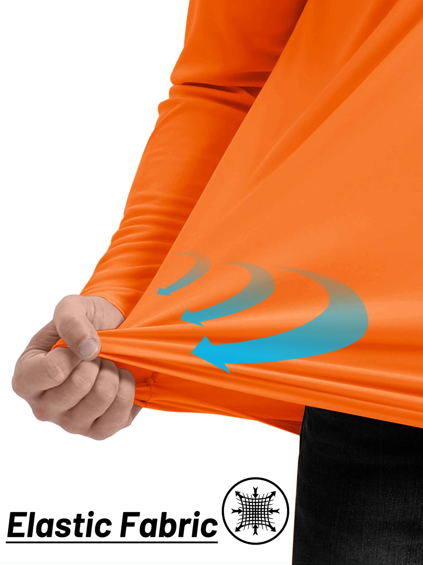 TACVASEN Running Shirts for Men Long Sleeve UV Protection 1/4 Zip Shirts for Athletic Summer Tops for Mens Rash Guard Golf T-Shirts Orange XXL