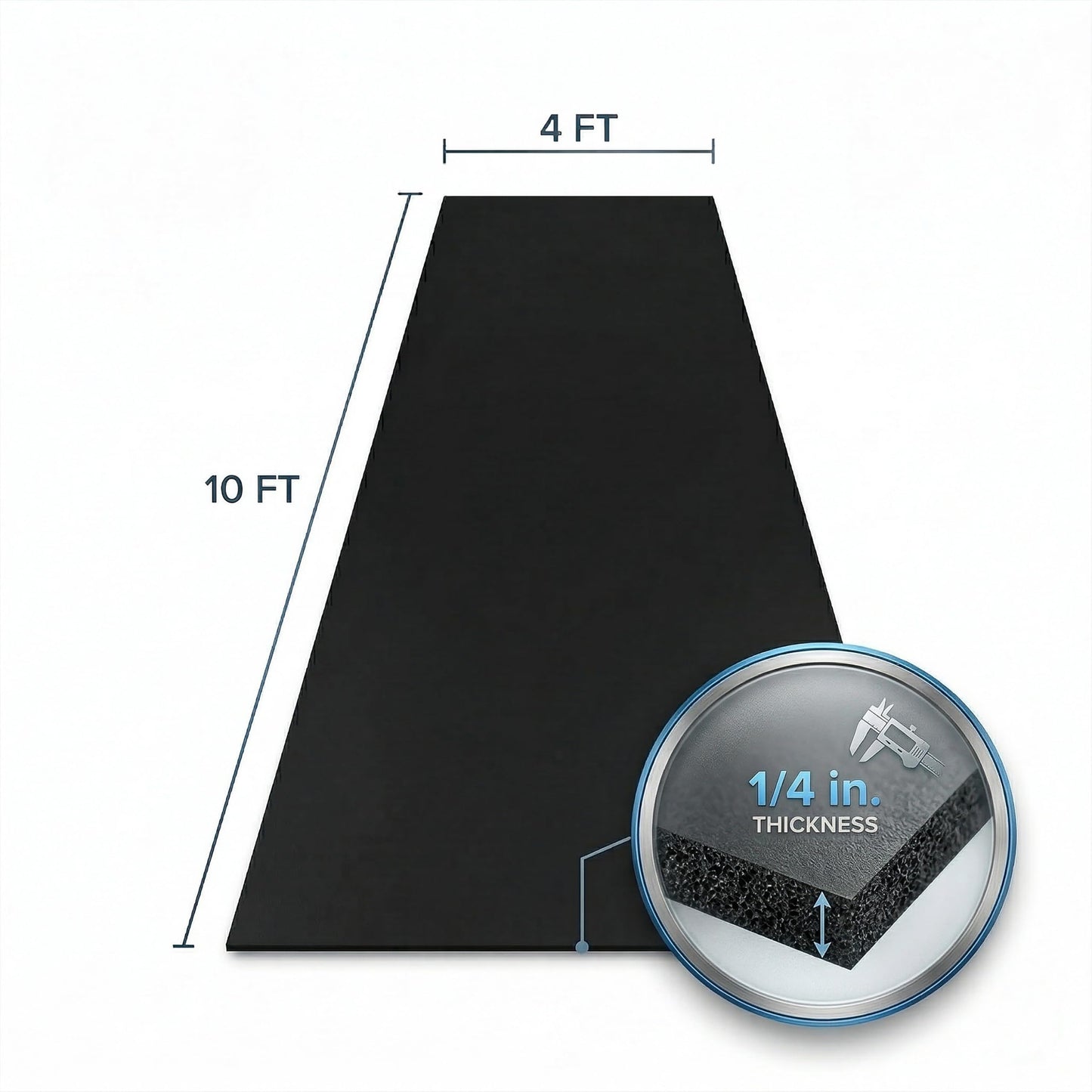Traxxon by FlooringInc Rubber Gym Flooring Roll, Heavy Duty Recycled Rubber Floor Mats for Home Gym, Garage Gym Floor Mat, Horse Stall Mat (1/4" Thick | Blue | 4'x10' | 40 Sq Ft)