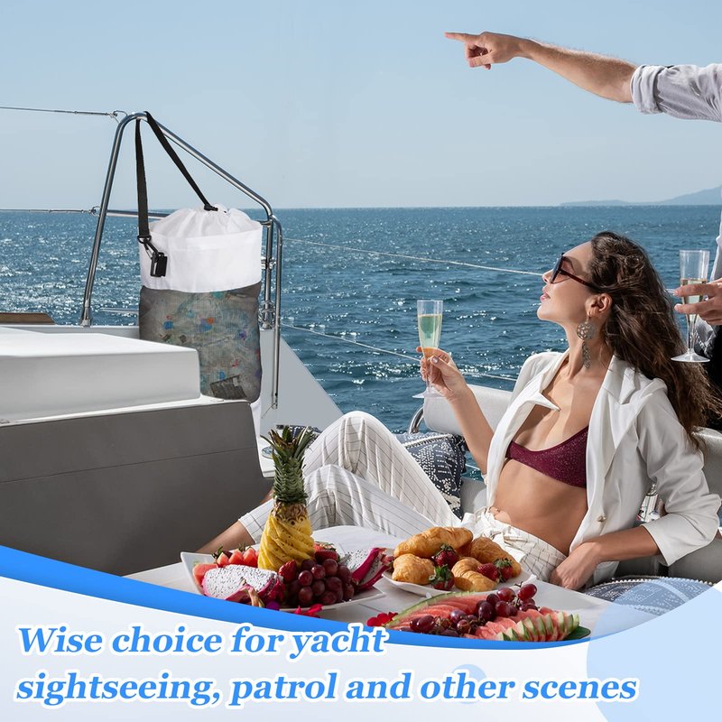 2 Packs Portable Boat Accessories Mesh Trash Bags Trash Can Garbage Container for Boat Kayak Camper Fishing Cabin Storage Men Women Adults(Black, White)