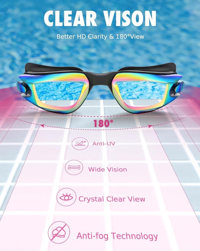 Aegend Swim Goggles for Kids | Anti-Fog, UV Protection, Comfortable Fit for Ages 3-14