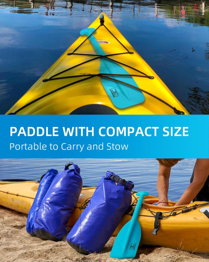 OCEANBROAD Telescoping Emergency Paddle 21''-42''（Assembling Required） Collapsible Paddles Aluminium Shaft for Kayaking Boating Canoeing River Tubing, Blue, 1 Paddle