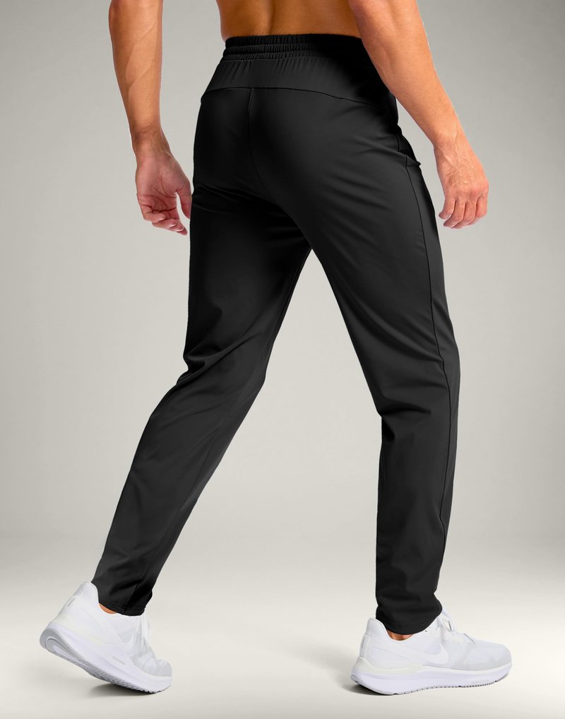 Pudolla Mens Sweatpants Tall with Zipper Pockets Mens Athletic Long Pants Breathable for Travel,Running（Black 36-L