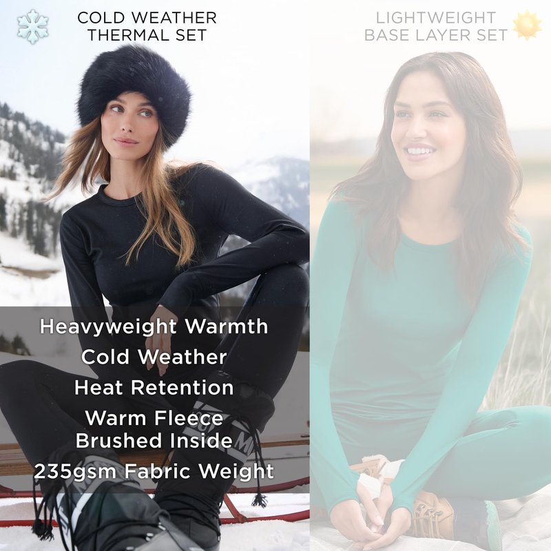 Cuddl Duds Womens Heavyweight Fleece 2 Piece Long Sleeve Thermal Underwear Set – Shirt & Leggings Base Layer for Cold Weather Winter Clothing Long Johns Lounge Sets for Women, Chocolate Brown, XXL