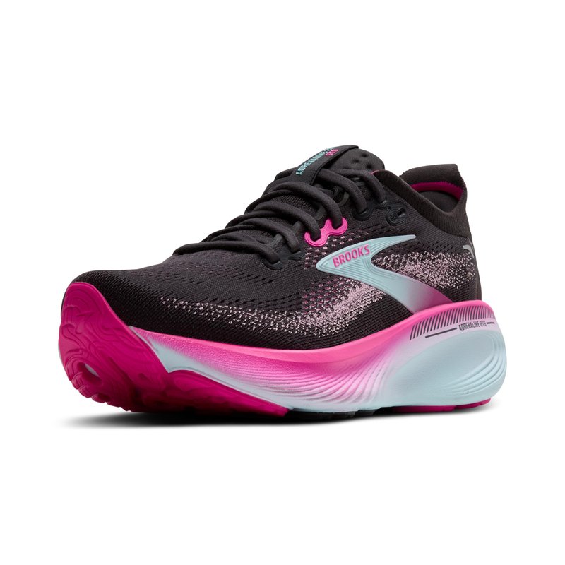 Brooks Women’s Adrenaline GTS 25 Supportive Running & Walking Shoe - Black/Cyber Pink/Iced Aqua - 7 Medium