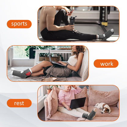 Comfytemp Foot Heating Pad for Plantar Fasciitis, Foot Pain Relief Products for Achilles Tendonitis Sprained Ankle Heel Spur, Heated Ankle Wrap Warmer with 3 Heat and Time Sets
