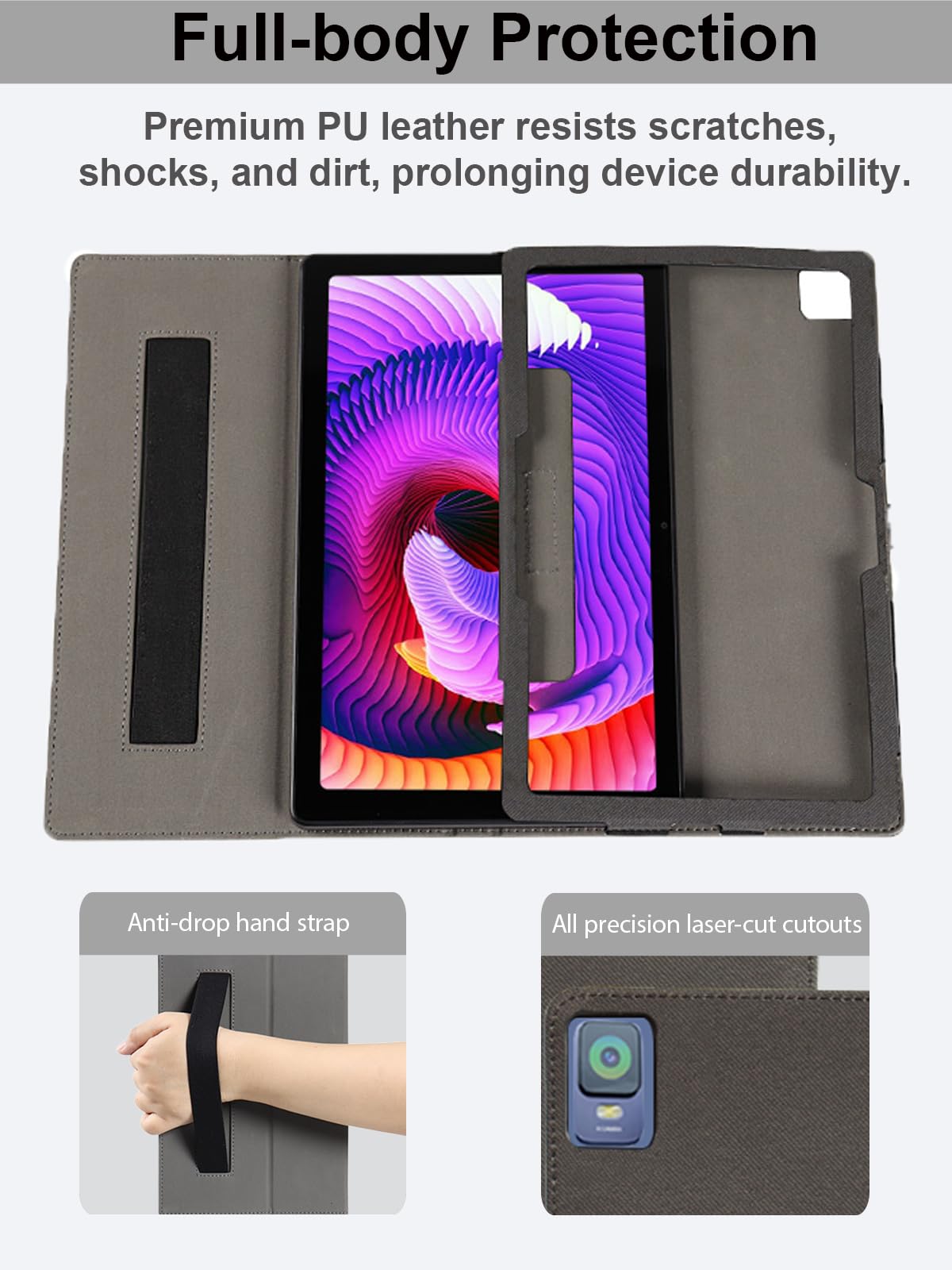 Tablet Case Work with XPPEN Magic Drawing Pad 12.2 inch, Protective Tablet Cover Sleeve with Pen Holder to Securely Store Stylus, Stand Function, Handheld Band, Shock Resistant (Slate Black)