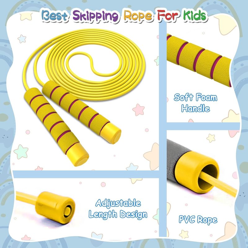 Adjustable Kids Jump Rope - Soft Foam Handles for Outdoor Fitness | Perfect for Boys & Girls