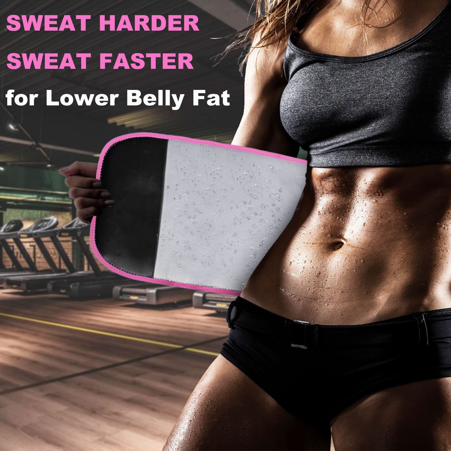 TESETON Waist Trainer Sweat Belt for Men Women 01 Pink S