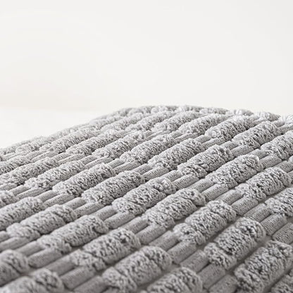 Fancy Homi Gray Long Lumbar Farmhouse Decorative Throw Pillow Covers 14x36 Inch for Bed Couch Bed Sofa, Rustic Boho Room Decor, Soft Striped Corduroy Rectangle Cushion Case 35x91 cm
