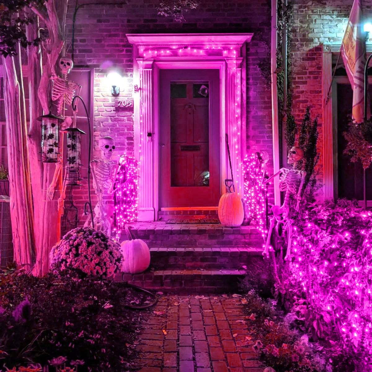kemooie 500 LED Pink Valentines Day Lights,164 FT String Lights Outdoor Plug in Waterproof with 8 Twinkle Modes for Indoor Outdoor Bedroom, Yard, Wedding, Valentines Day Decoration