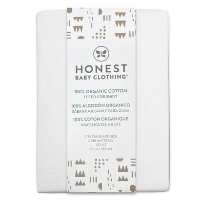 HonestBaby unisex-baby Fitted Crib Sheets Set Standard Mattress, 100% Organic Cotton Baby Boys, Girls, Neutral, 1 Pack - Rainbow Stripe, One Size