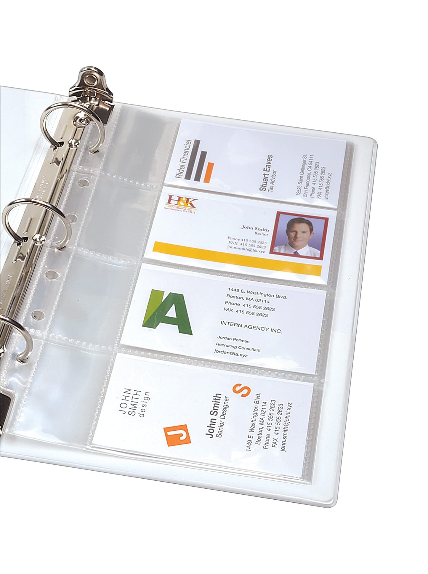 Avery Clear Business Card Organizer Pages for 5.5" x 8.5" Mini Binders, Pack of 5 Holds 40 Cards, 4 Packs, 20 Pages Total (76025)
