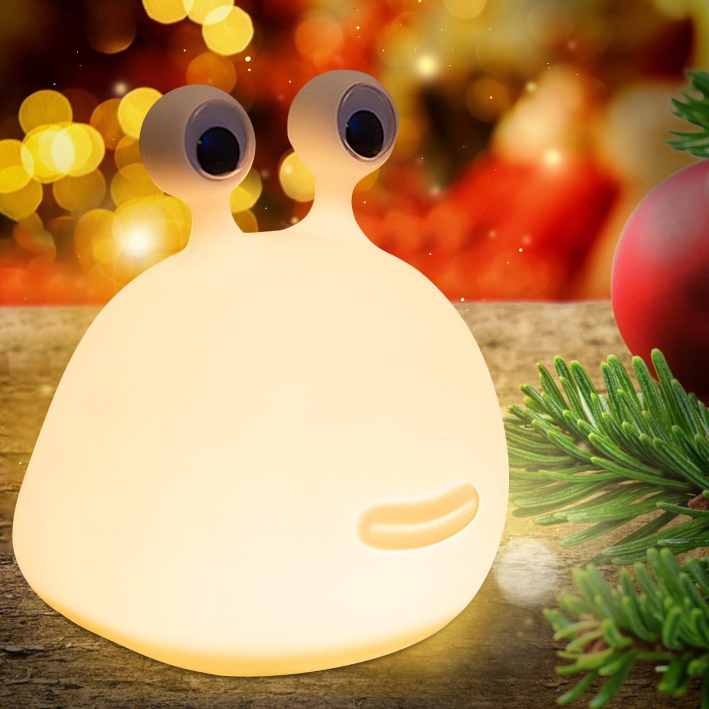 Yesinaly Cute Slug Night Light - Funny Kid Night Light for Bedroom Decor, Touch Soft Silicone Lamp for Birthday Gifts Room Decorations