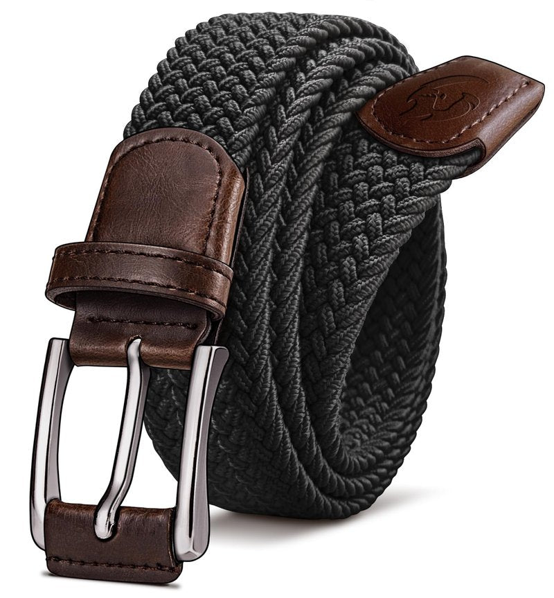 Housmai Stretch Braided Belt for Men -Mens Gift Elastic Woven Golf Belt 1 3/8"- for Golf Jeans Casual Wear