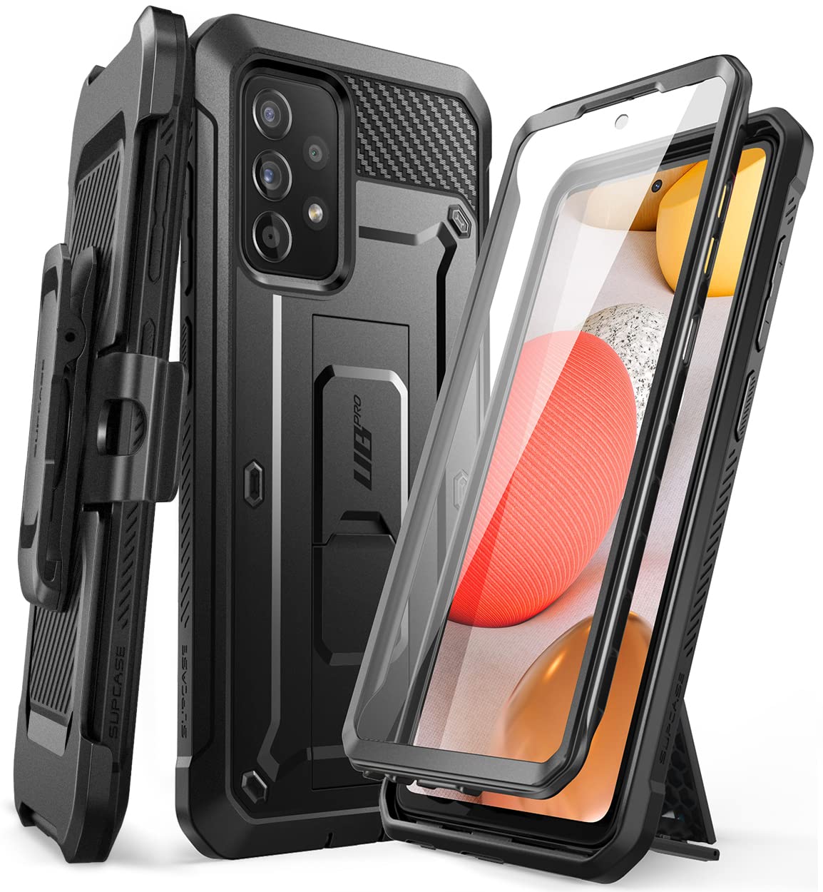 SUPCASE for Samsung Galaxy A53 5G Case with Screen Protector (Unicorn Beetle Pro), [Built-in Stand & Belt-Clip] Heavy Duty Shockproof Rugged Kickstand Protective Phone Case for Samsung A53 5G, Black
