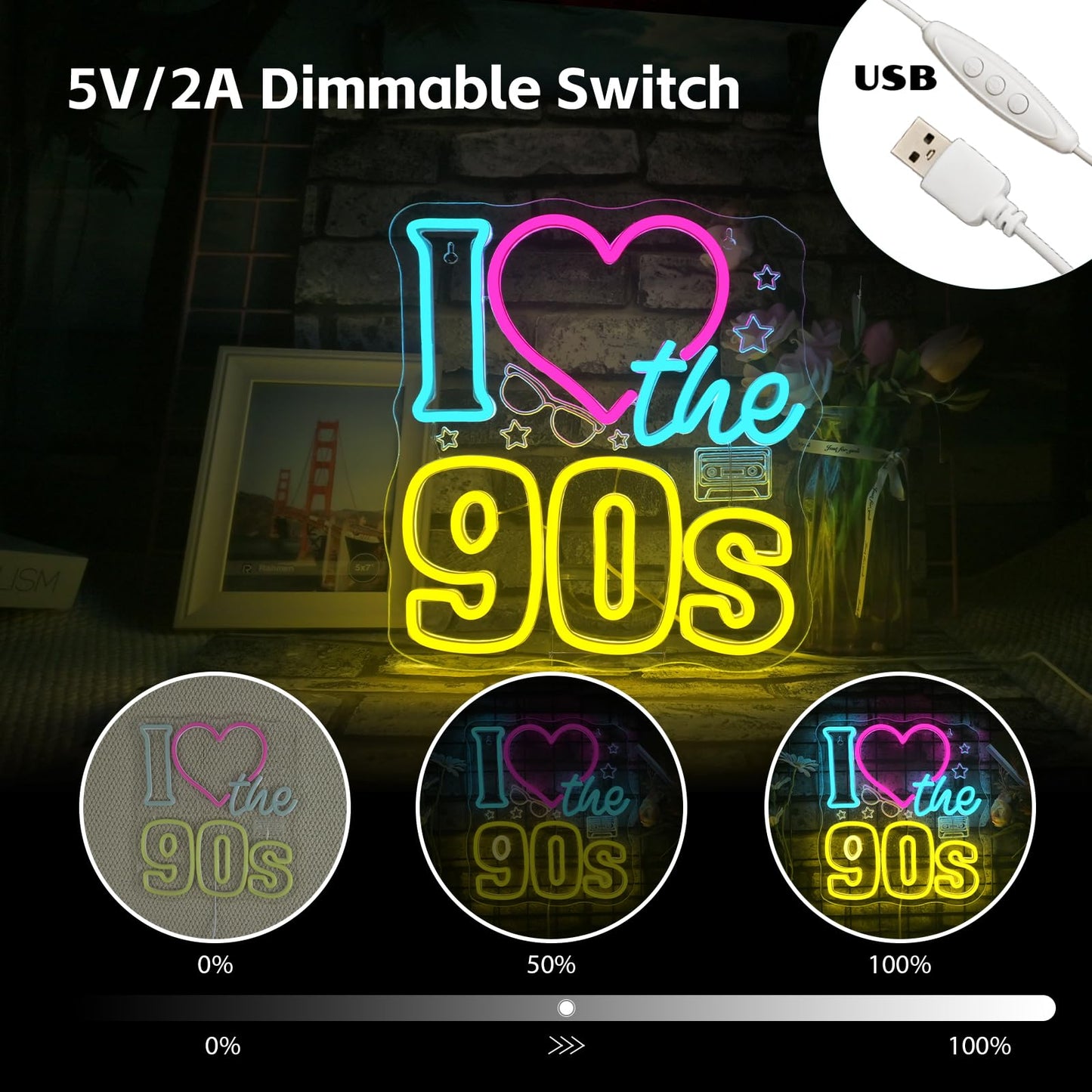 LooKLight Guitar Rock and Roll Neon Sign,Neon Light Sign,Led Neon Light for Wall Decor,Guitar Shape Light Up Sign,USB Neon for Bar Live Music Vocal Recital Concert Man Cave