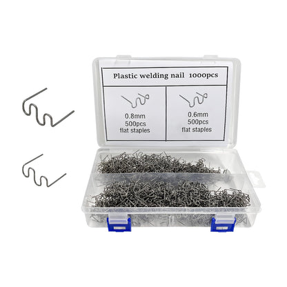 Gasedin 1000 PCS Hot Staples Bumper Welding Rods, 0.6mm 0.8mm Bumper Repairing Plastic Welding Kit, Metal Wave Shape Hot Staple Welding Wire for Machine Repair, Car Accessories