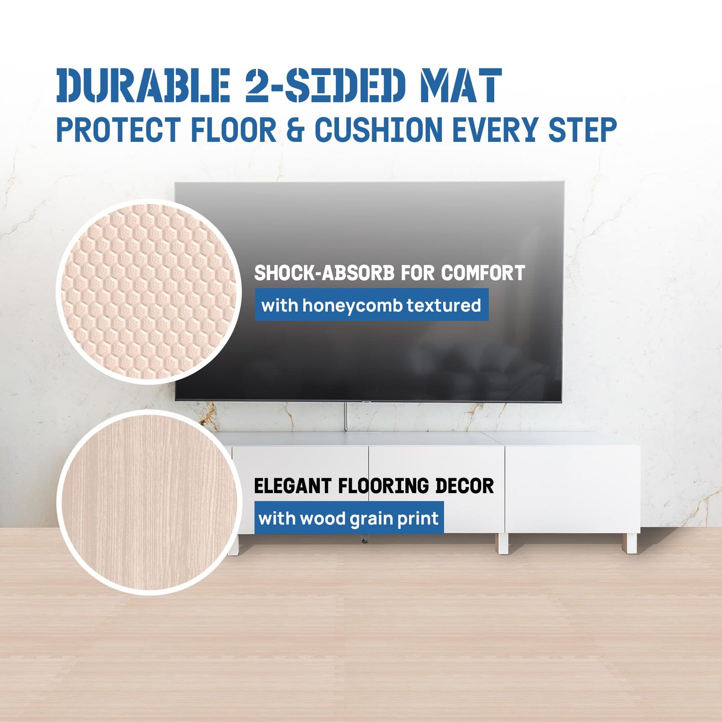 Yes4All EVA Interlocking Mats, Puzzle Floor Tiles, Foam Floor Padding with Border for Furniture, Home Space, Living Room, Garage 11,22,32 SQFT