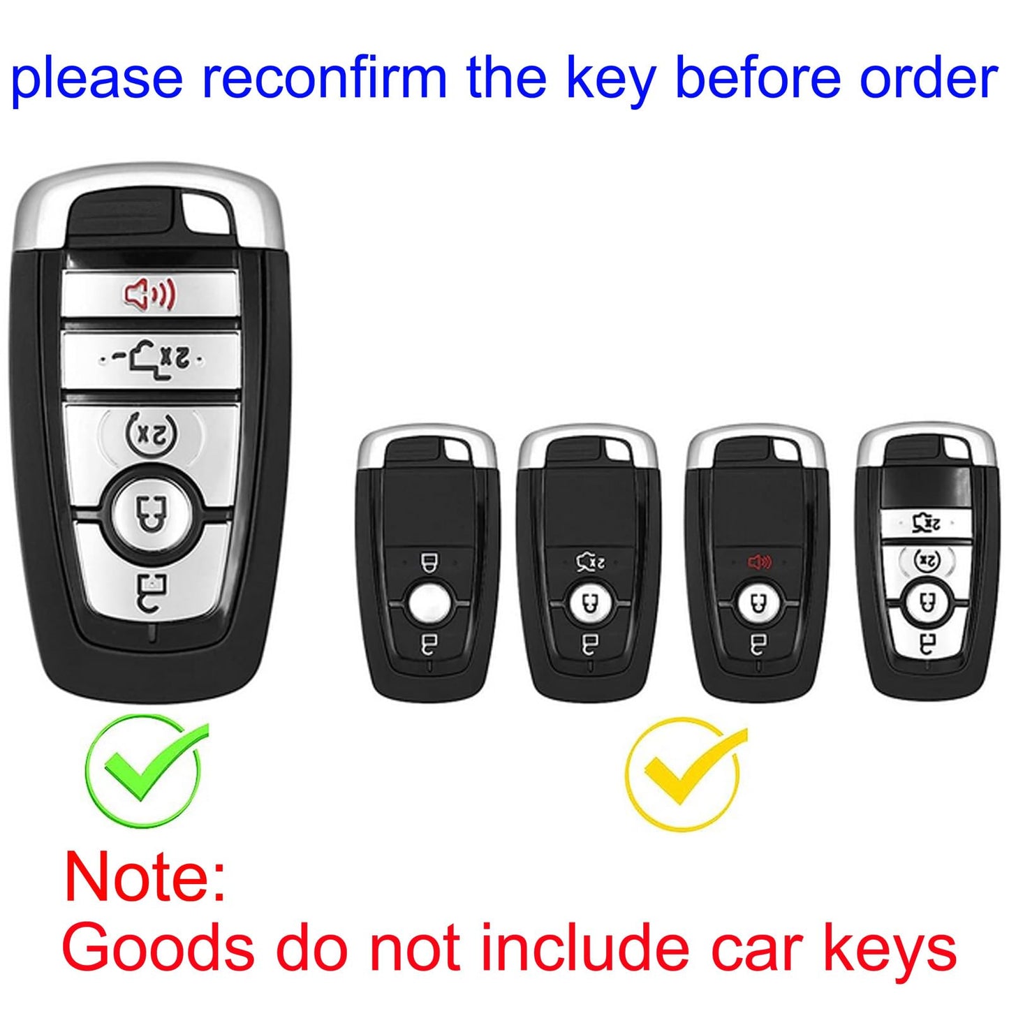 APEKUU Car Key Fob Cover, Soft Full Protection Key Case Shell Compatible with Ford Smart Key 3 4 5 Buttons Protector (A-Black) …