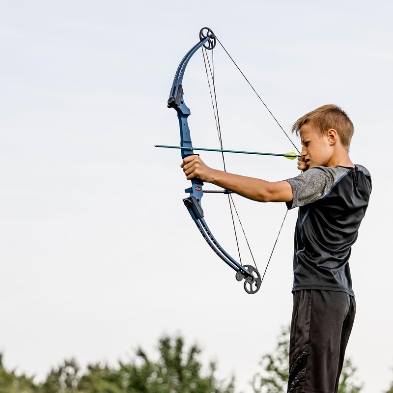 Genesis Original Compound Bow & Arrow Kit- Adjustable Riser, 15"-30" Draw Length, 10-20 lb Draw Weight, All Skill Levels, Draw Hand - Right, Pink