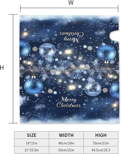 Festive Magnetic Mailbox Cover Christmas Blue Ball Pattern Outdoor Mailbox Protector Holiday Seasonal Decorative Garden Yard Home Large Size 25.5 x 21 Inch