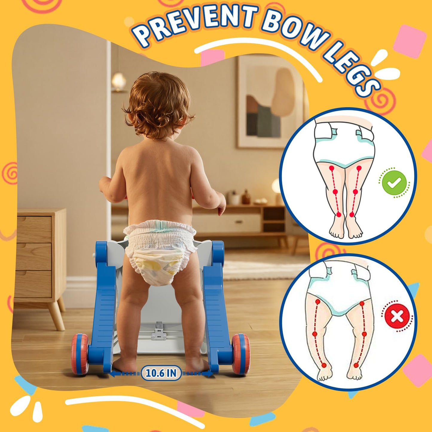 HYES 5 in 1 Baby Push Walker for Baby Boy, Activity Center Learning to Walk, Sit to Stand, Early Learning Push Toys for Infant 12 Months, Walking Toys Gift for Toddler Boys, Blue