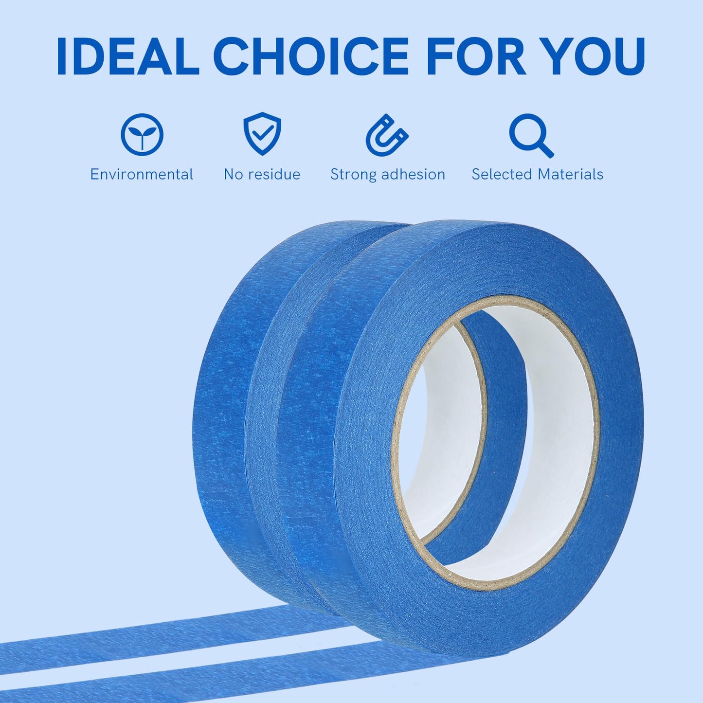 Blue Painters Tape,1.5 Inch x 60Yards-16 Roll,Multi-Surface Painter's Tape Blue Masking Tape for Walls,Paint Tape with Medium Adhesive Backing,Easy Removal,Ideal for Painting,Home Improvement,Crafting
