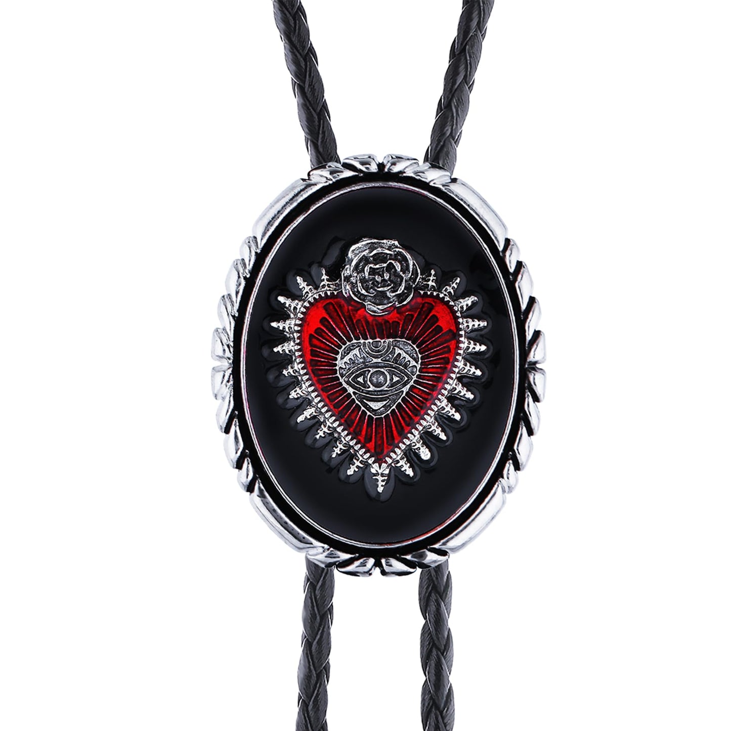 GelConnie Silver Bolo Tie for Men Women Blue Enamel Triangle Bolo Tie Silver Western Necktie Gothic Cowboy Costume