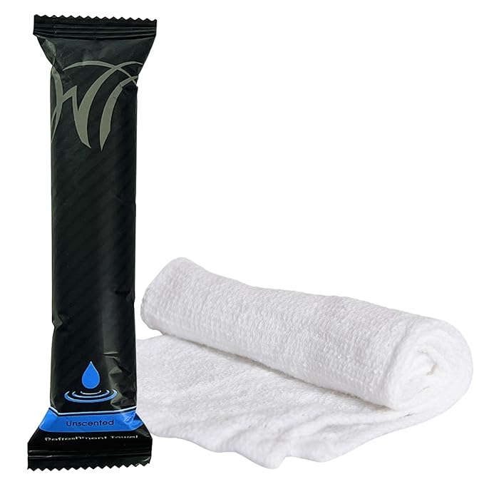 White Towel Services 8" x 8" inch Moist Cotton Towel Individually Wrapped