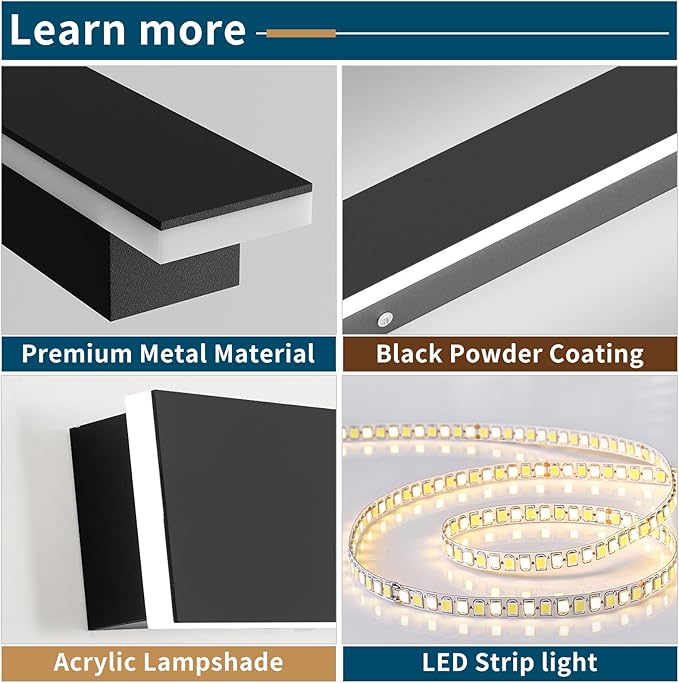 2 Pack 31.4inch Modern Exterior Wall Lights, 6000K Cold White, Outdoor Wall Mount Linear Sconces, 31W, IP65 Waterproof Minimalist Strip Led Lighting for House, Porch, Garage, Garden