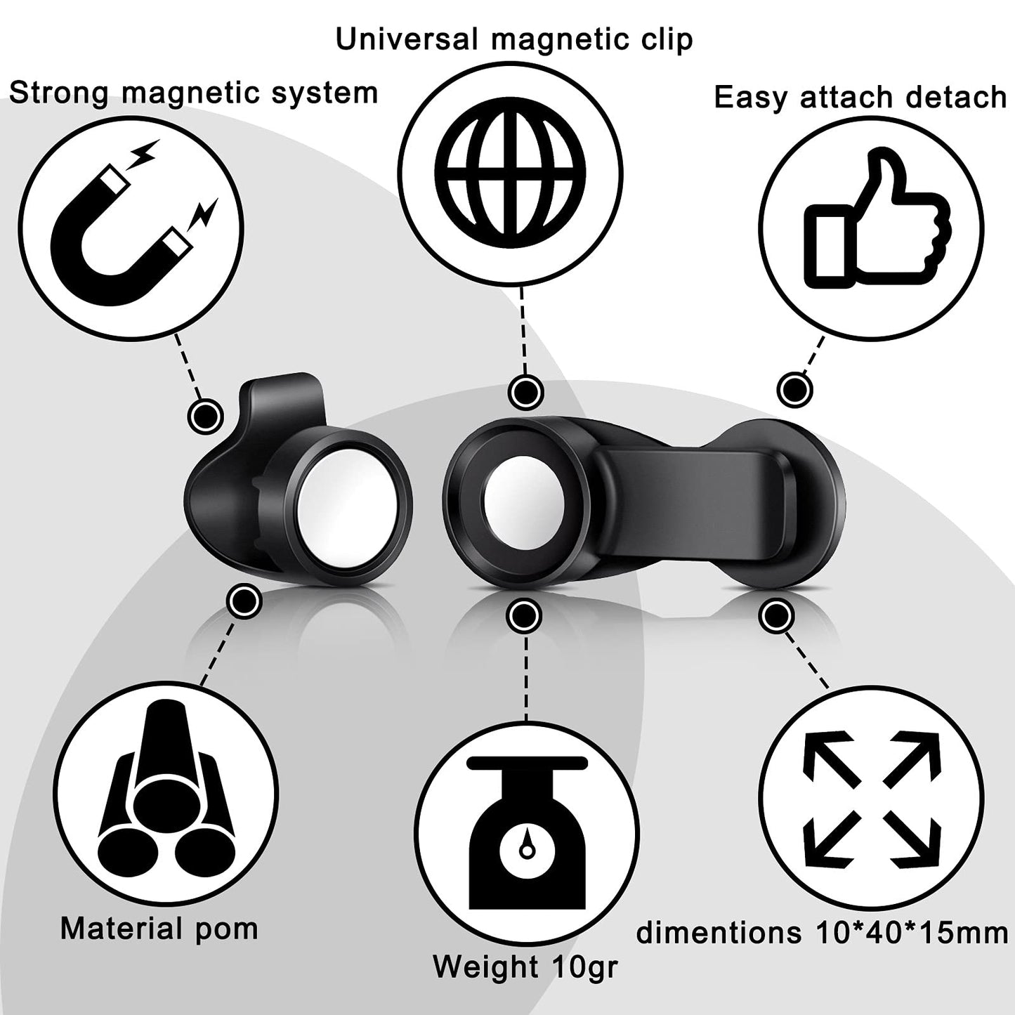 Moxweyeni 3 Pcs Bladder Clip Water Tube Hydration Hose Magnetic Clip Military Backpack Tactical Backpack Accessories Source Hydration Pack Water Bladder Holding Drinking Valve Tube in Place(Black)