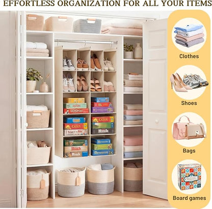 Ofiray-home 5 Tier Hanging Closet Organizer, 14 Compartments Sweater Organizer