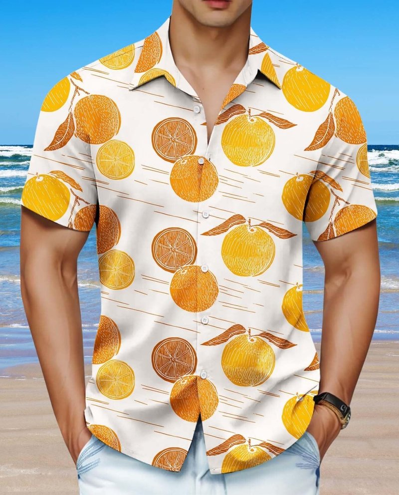 Mens Hawaiian Shirt Short Sleeve Button Down Shirts Tropical Floral Summer Beach Shirts