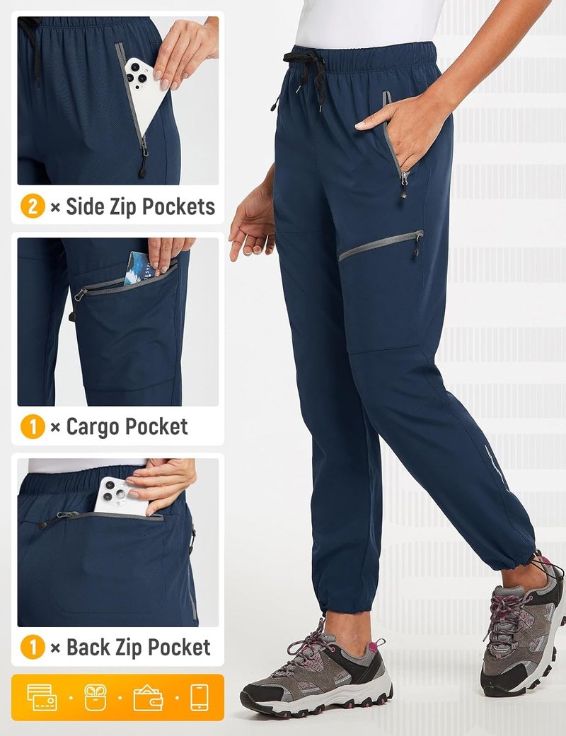 Baleaf Women's Hiking Pants - Quick Dry, Lightweight & Water-Resistant Cargo Pants | All Seasons, Elastic Waist