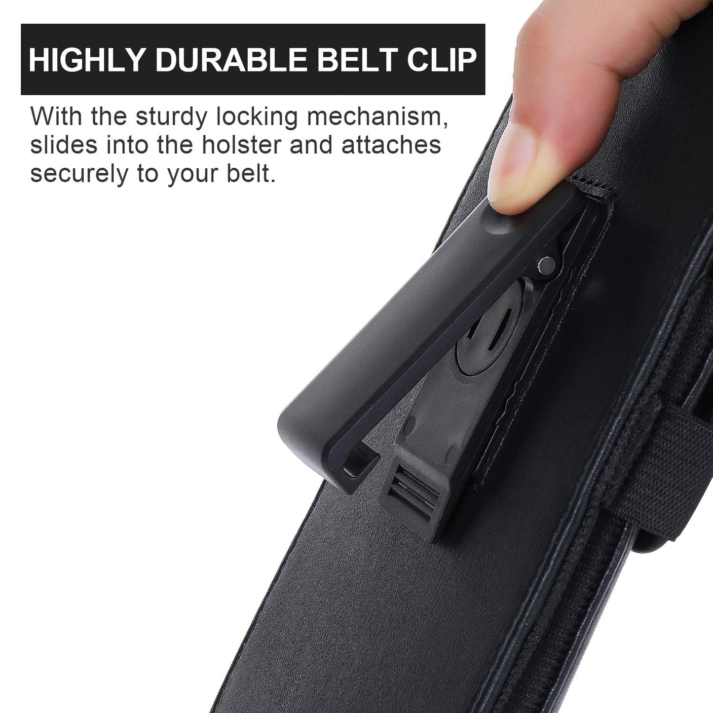 BECPLT Phone Holster for Apple iPhone 17 Pro 16/15/14/13/12/11 Pro Leather Belt Case,Swivel Clip Pouch Holster Belt Clip Case for Galaxy S25 S24 S23 S22 S21 Google Pixel 5 4a 5G 4 LG -Black