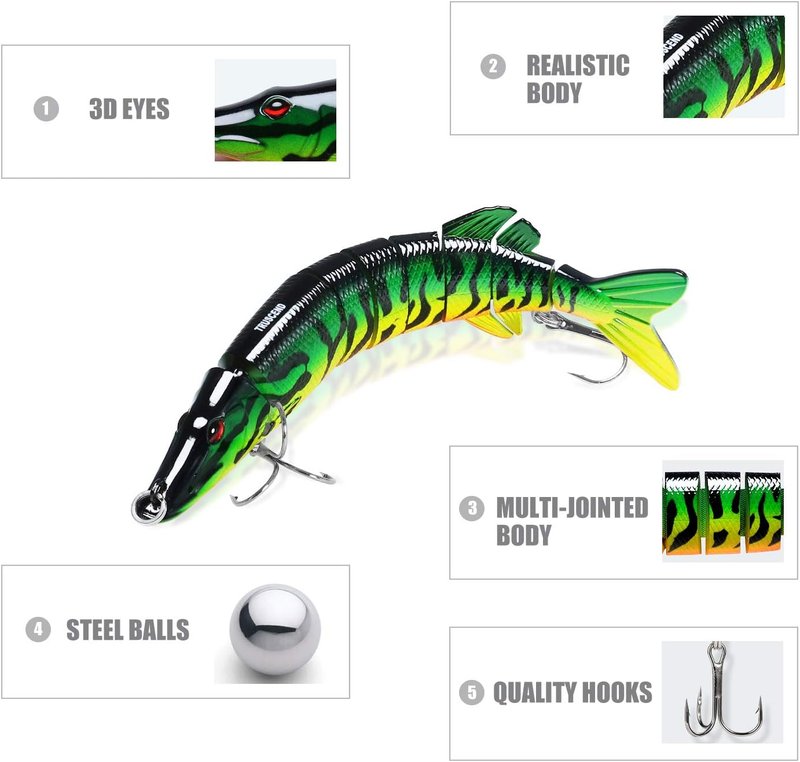 Swimmax Fishing Lures - Easy Catch Wiggling & Vibrating Swimbaits for Bass, Trout, Walleye | Heavy-Duty Dyneema Fiber