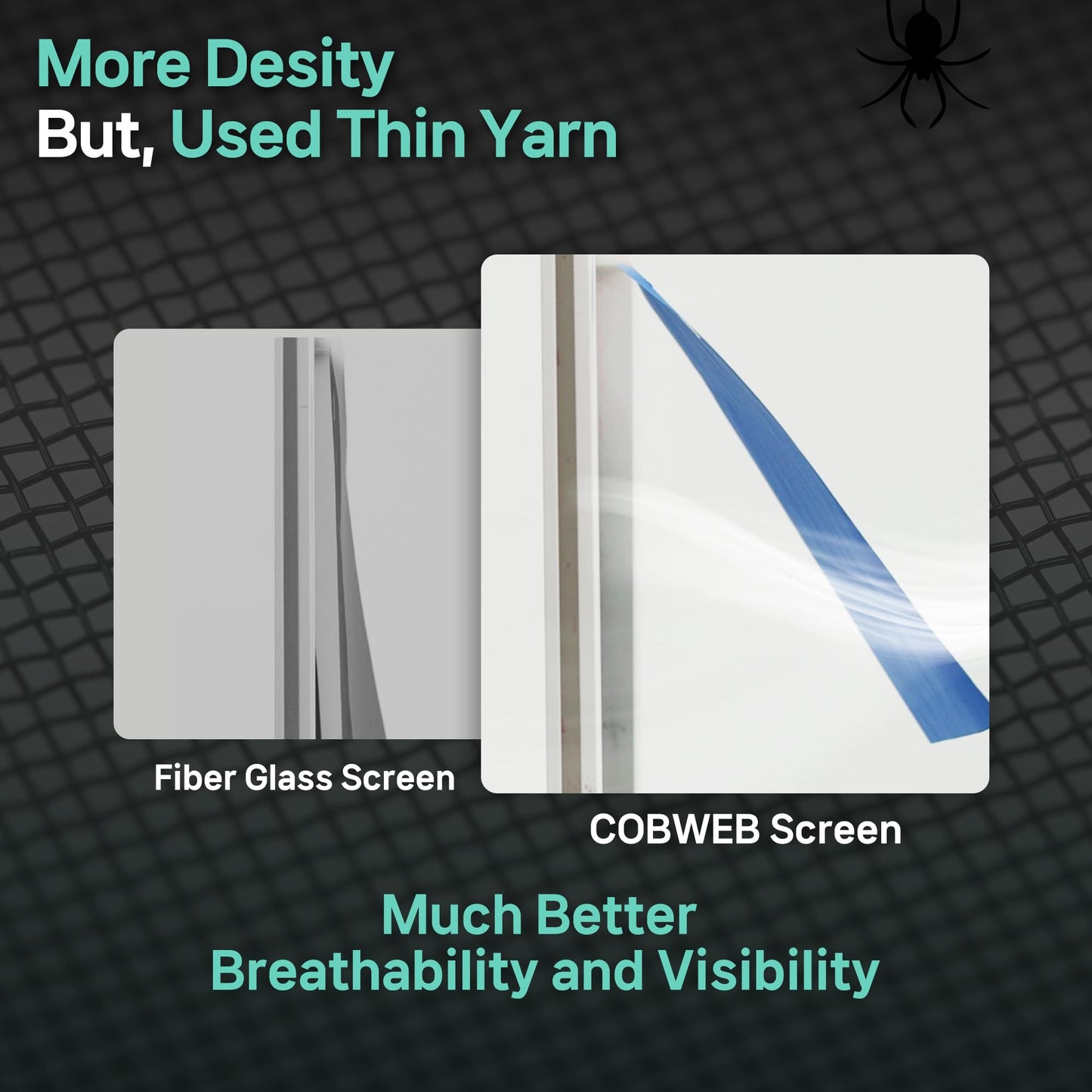 51in X 190in Window Screen Mesh, Replacement, Water-Resistant, Pet Resistant, Fine Dust & Pollen Proof, 30Mesh, Durable New Material, DIY Tools Included